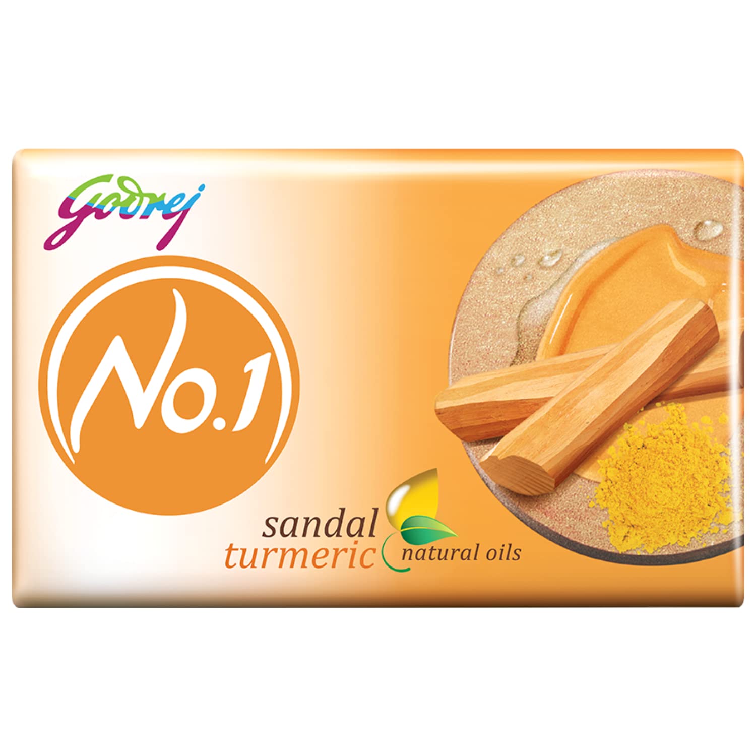 Godrej No. 1 Bathing Soap Sandal & Turmeric –  Soap & Long-lasting Fragrance, Combo Pack of 5 (100g each)